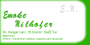 emoke milhofer business card